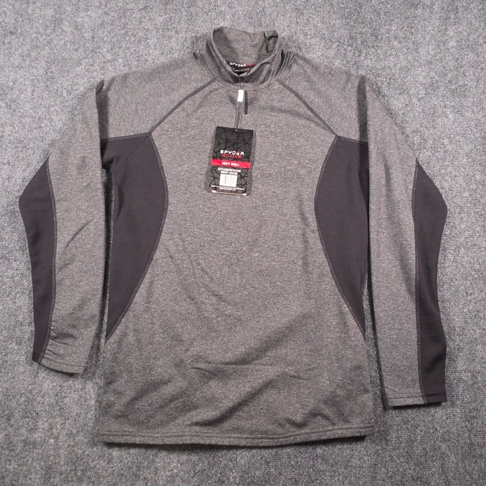 NWT Spyder ProWeb Long Sleeve Training Shirt Mens S Gray Quick Dry Stretch